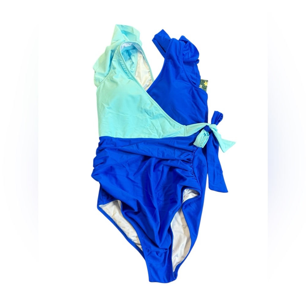 Stylish Blue and Light Blue Women's Swimsuit